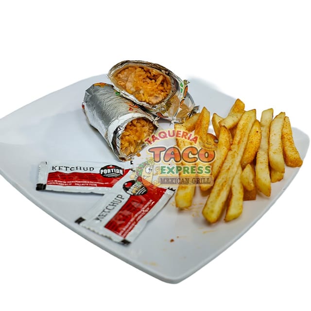Kids Burrito with Fries.
