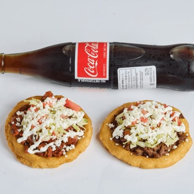 2 Sopes with a Large Drink.
